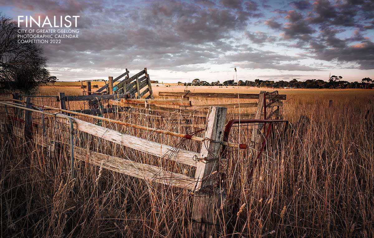landscape photography, winter sunset, late afternoon rain clouds, country road, country scene, cattle ramp, Fyansford, Geelong, Victoria, Australia